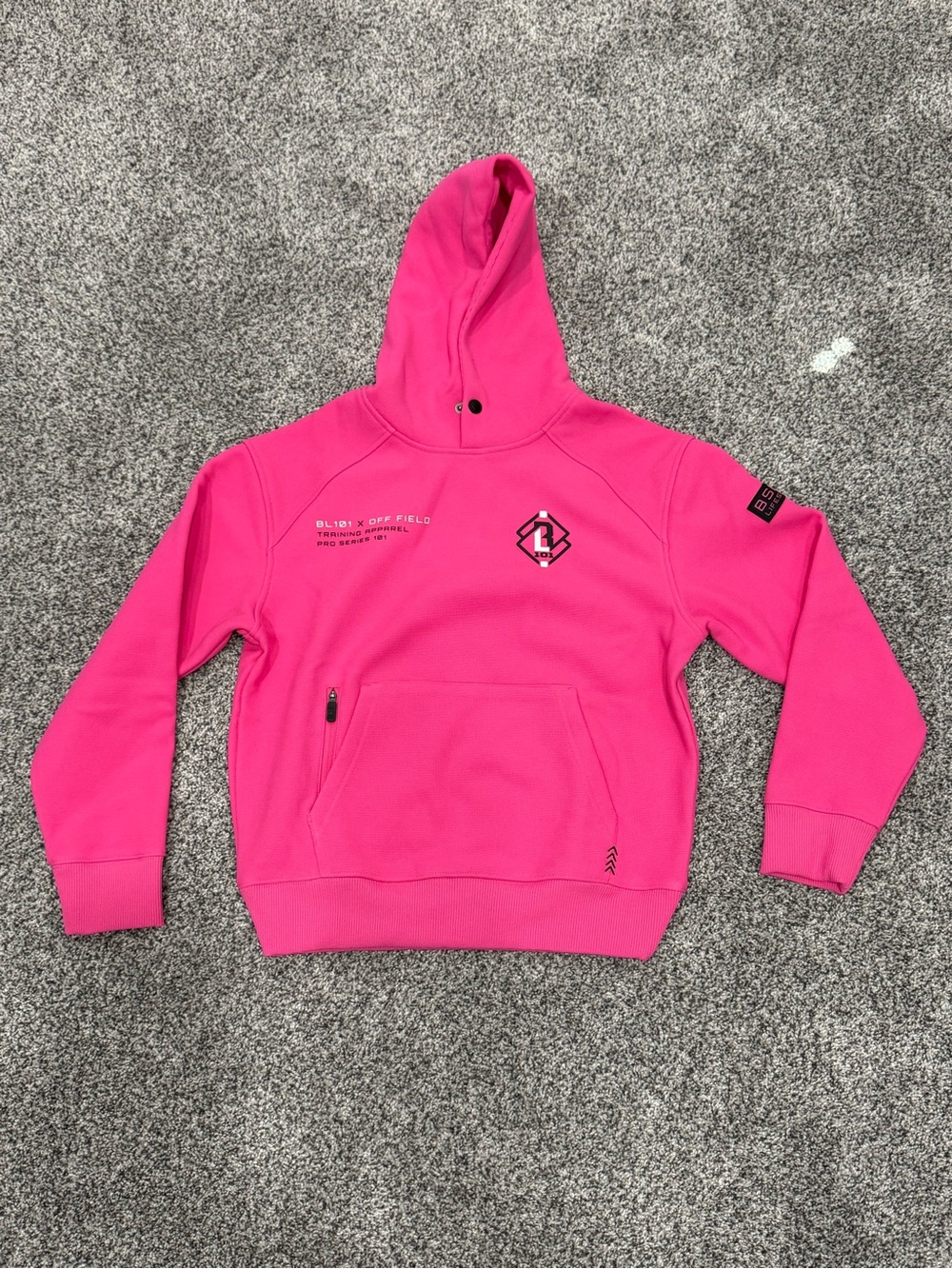 Baseball Lifestyle 101 Pink Off Field Waffle Performance Hoodie, Size Youth XL